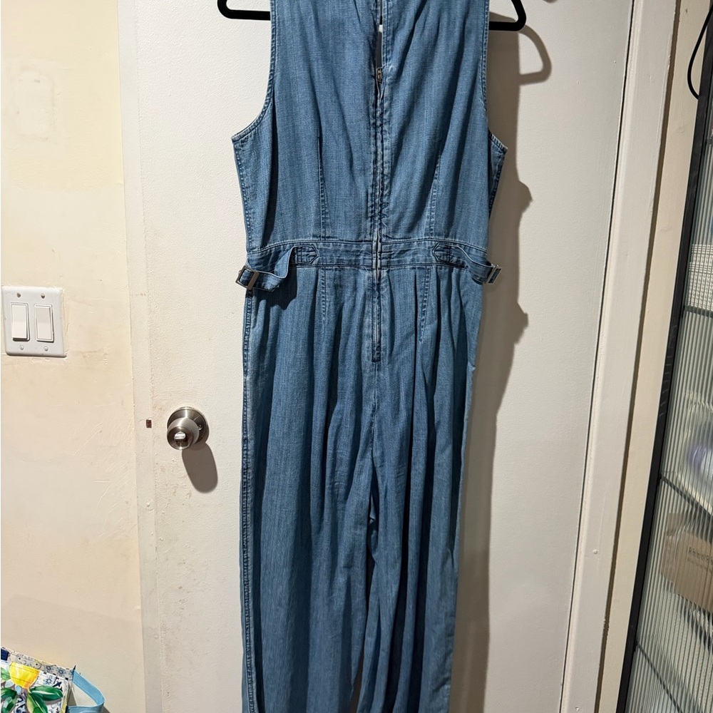 JCrew/ Point Sur Sleeveless Denim Jumpsuit in Light Blue - Picture 2 of 6